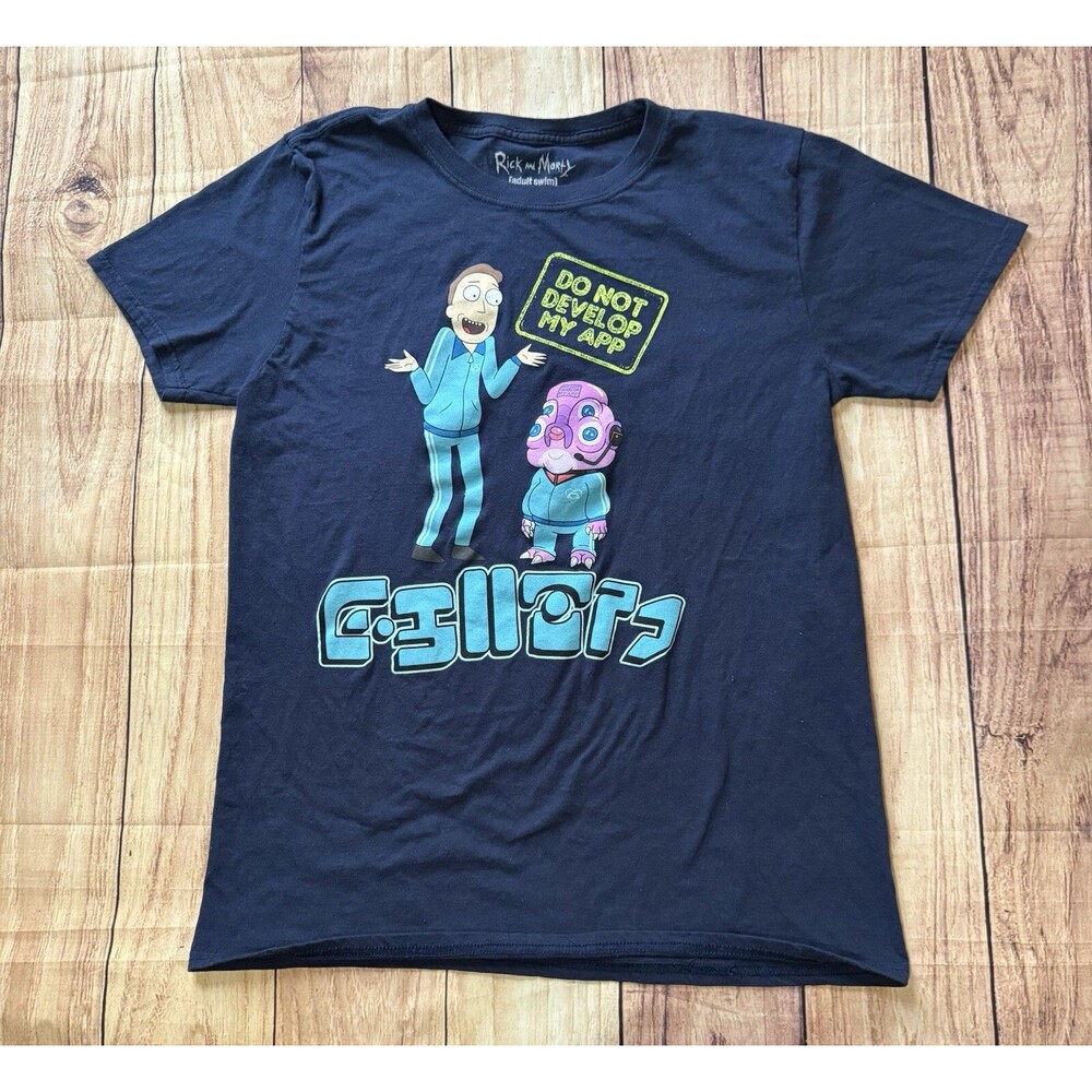 RIPPLE JUNCTION RICK AND MORTY "DO NOT DEVELOP MY APP" GRAPHIC T-SHIRT SIZE L